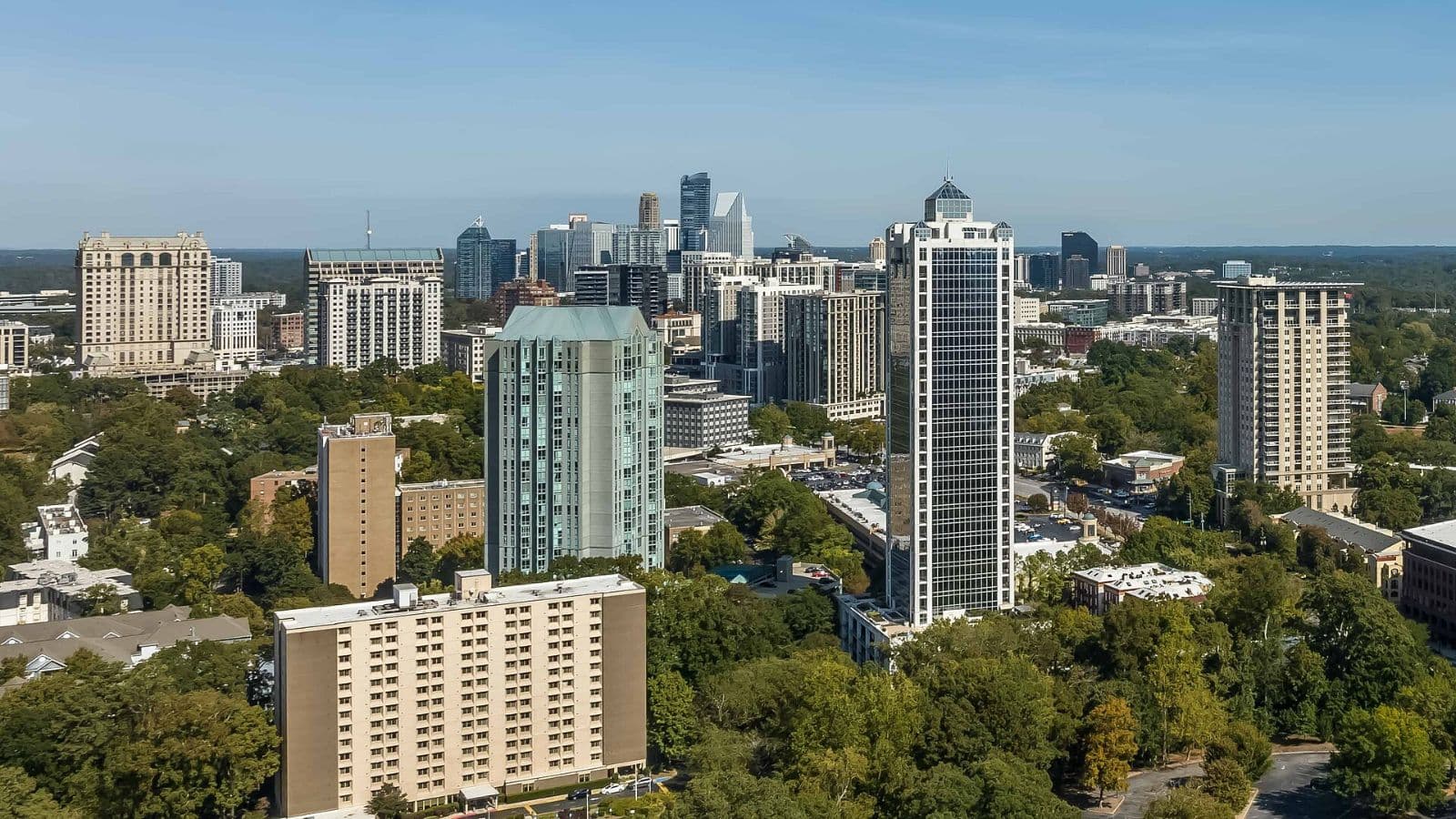 Buckhead high-rises and tree canopy in Atlanta