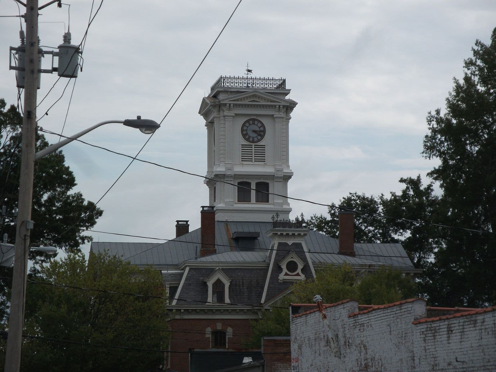 Historic Second Empire Walton County Courthouse clock tower in Monroe